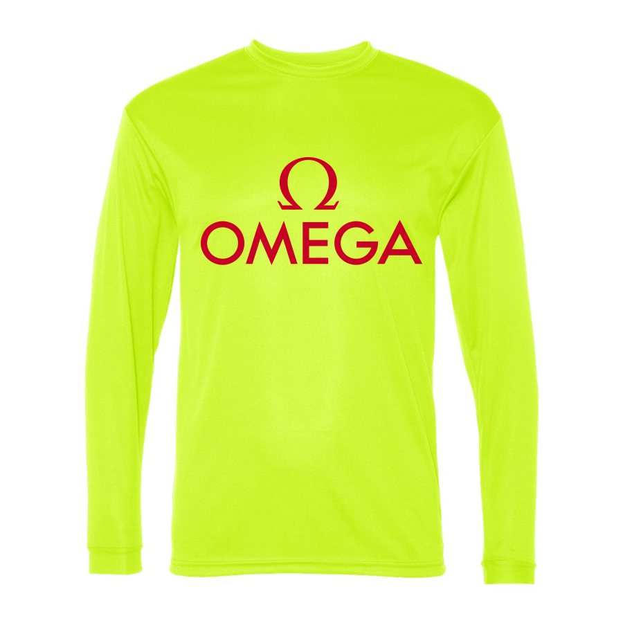 Men's Omega Polyester Long Sleeve T-Shirt - Safety Yellow