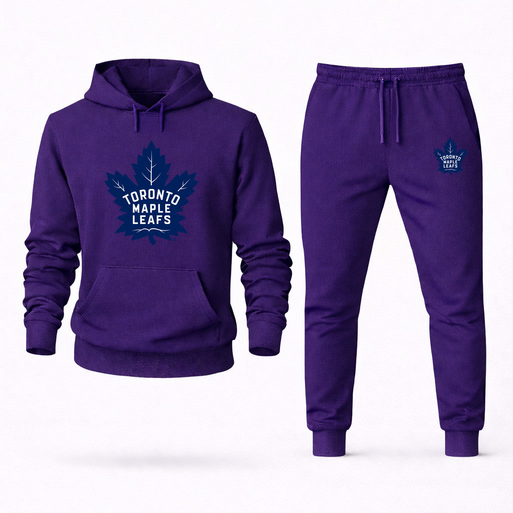 Toronto Maple Leafs Hoodie and Joggers Set - Purple