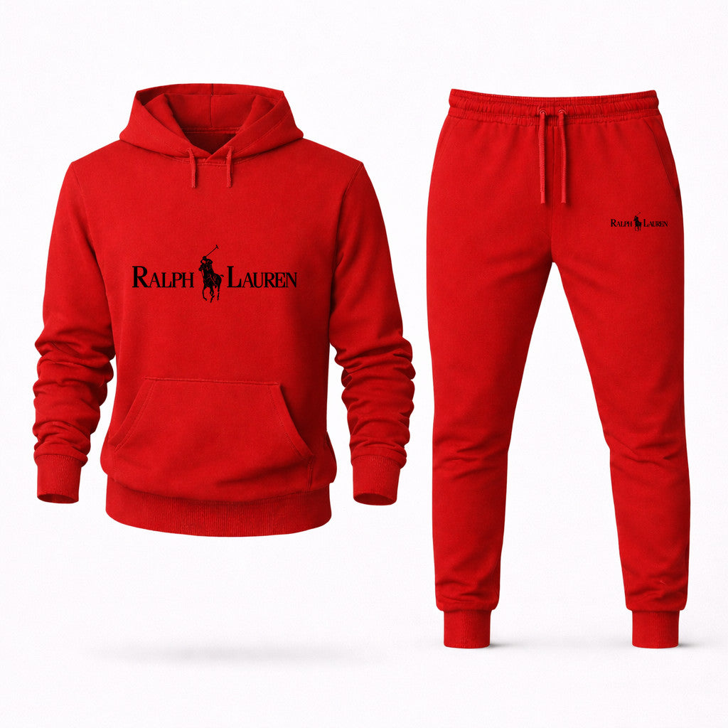 Polo Ralph Lauren Black Hoodie and Joggers Set - Red