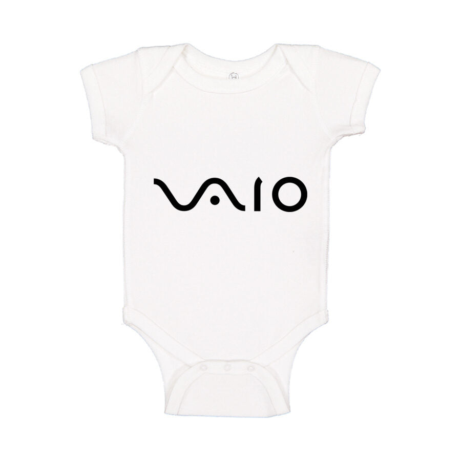 Sony VAIO Black Logo Baby Romper Onesie - White
