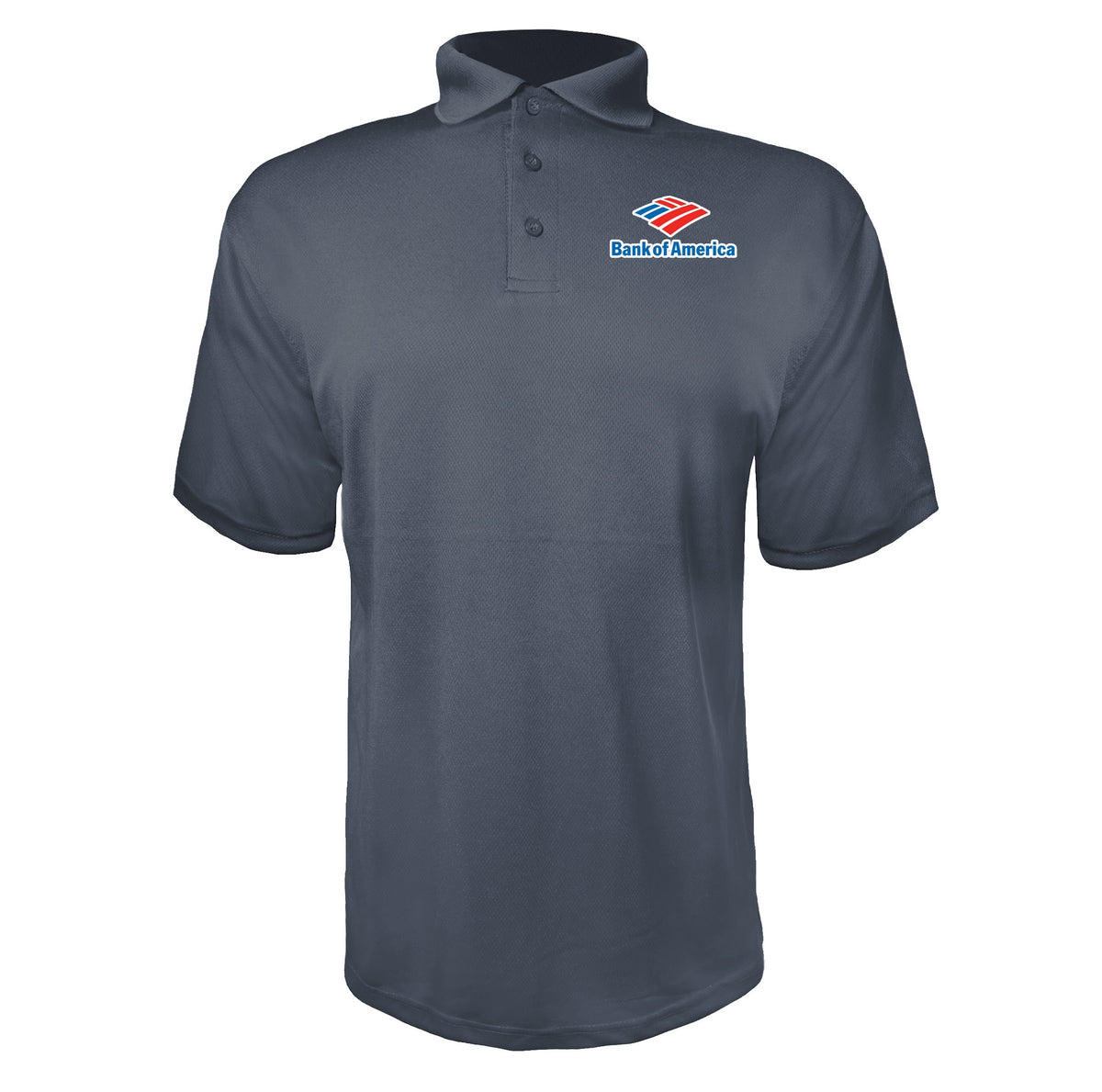 Bank of America men's polyester polo in Charcoal