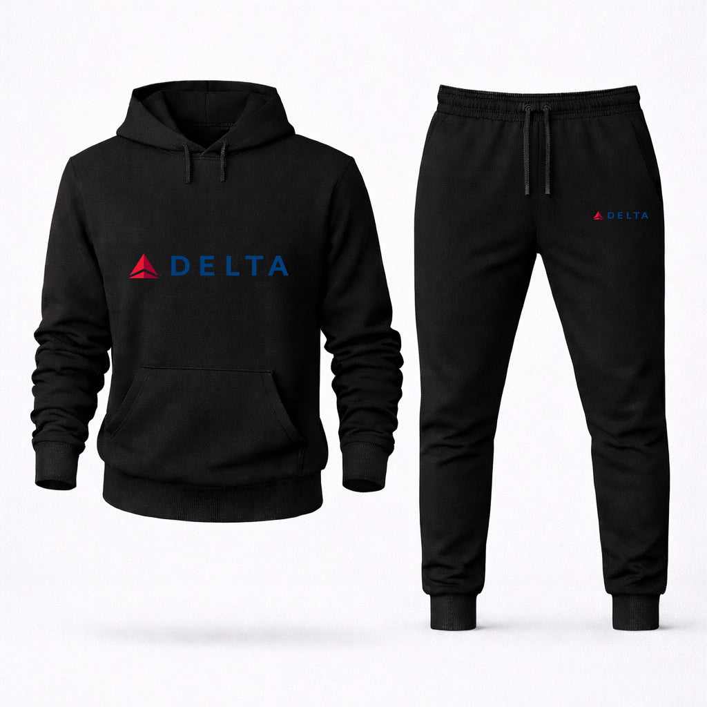 Delta Air Lines Hoodie and Joggers Set - Black