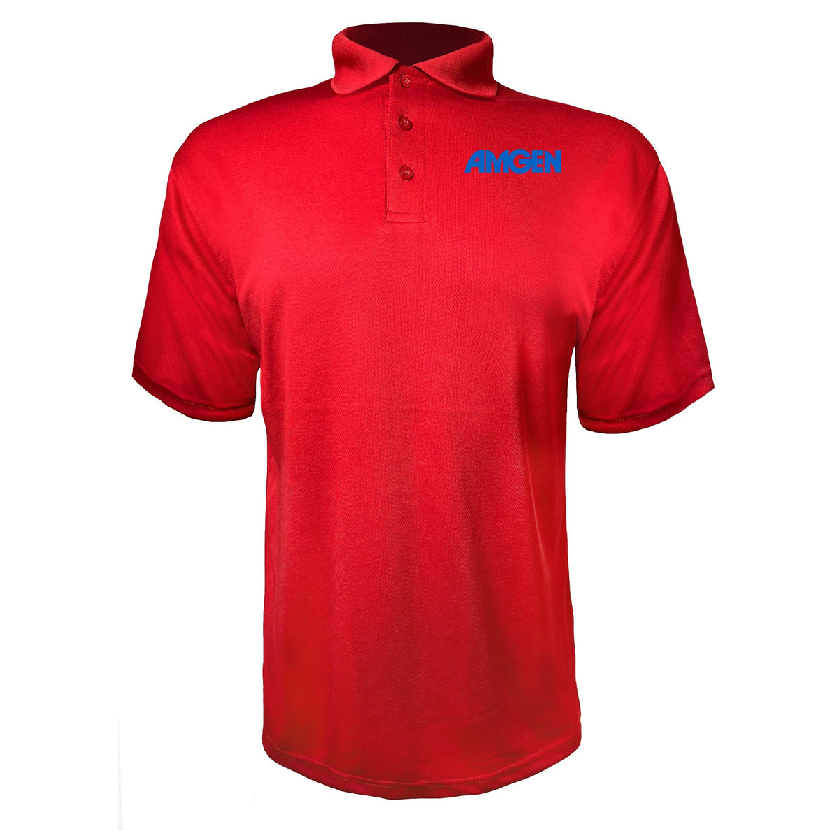 Amgen men's polyester polo in Red