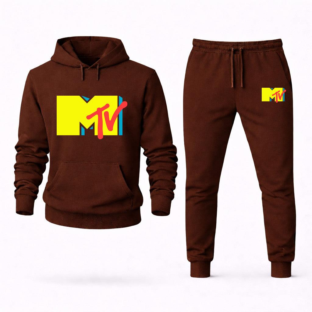 MTV Hoodie and Joggers Set - Brown