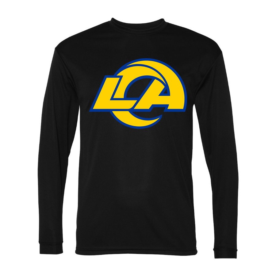 Men's Los Angeles Rams Polyester Long Sleeve T-Shirt - Black