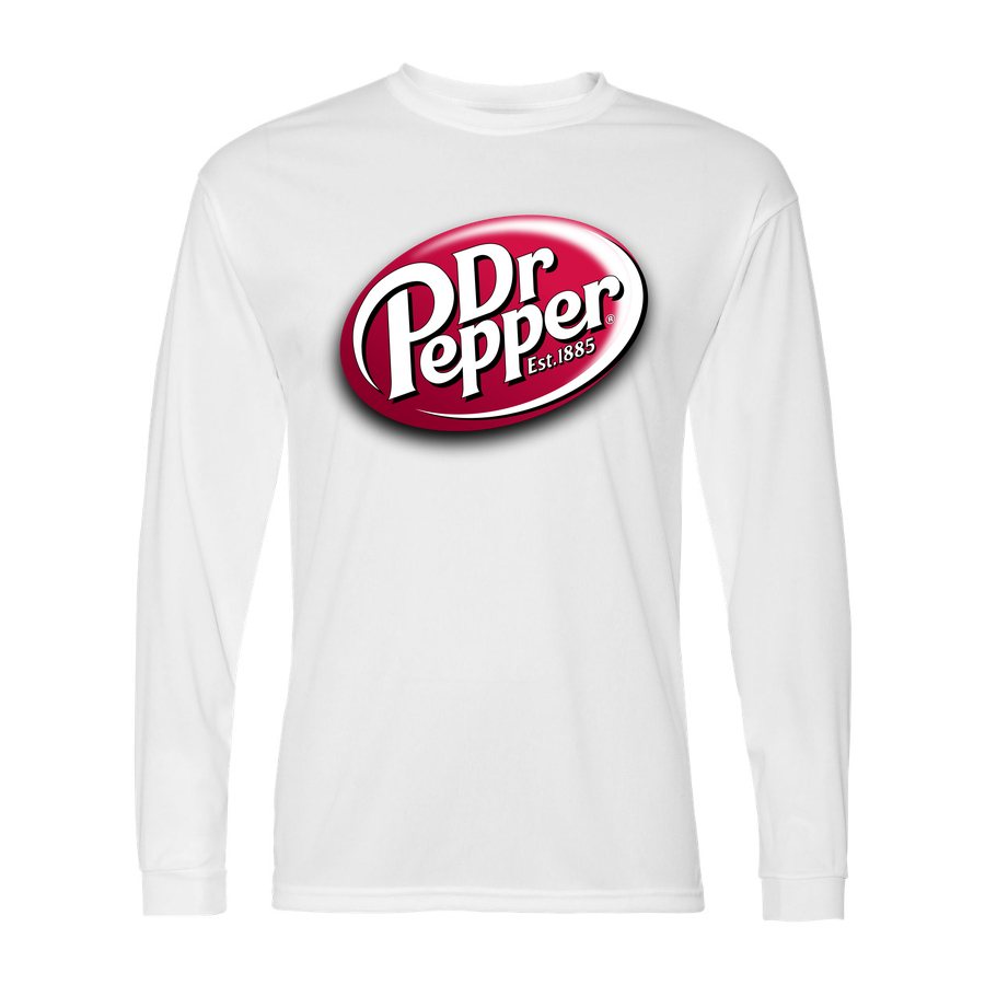 Men's Dr Pepper Polyester Long Sleeve T-Shirt - White