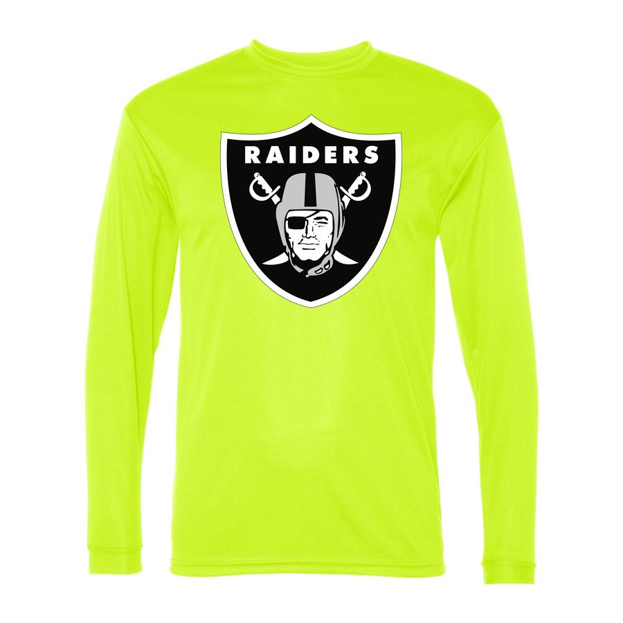 Men's Las Vegas Raiders Polyester Long Sleeve T-Shirt - Safety Yellow