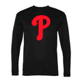 Men's Philadelphia Phillies Polyester Long Sleeve T-Shirt - Black