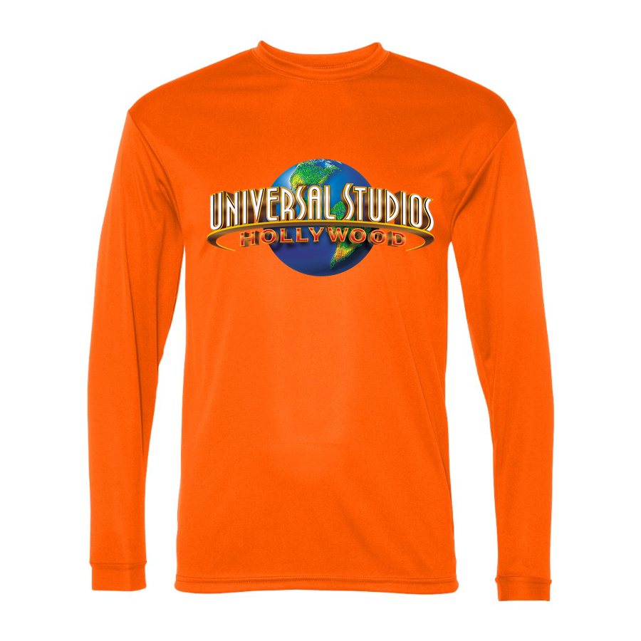 Men's Universal Studios Hollywood Polyester Long Sleeve T-Shirt - Safety Orange