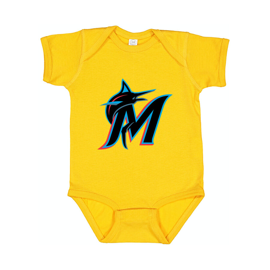Miami Marlins Baby Romper Onesie - Yellow