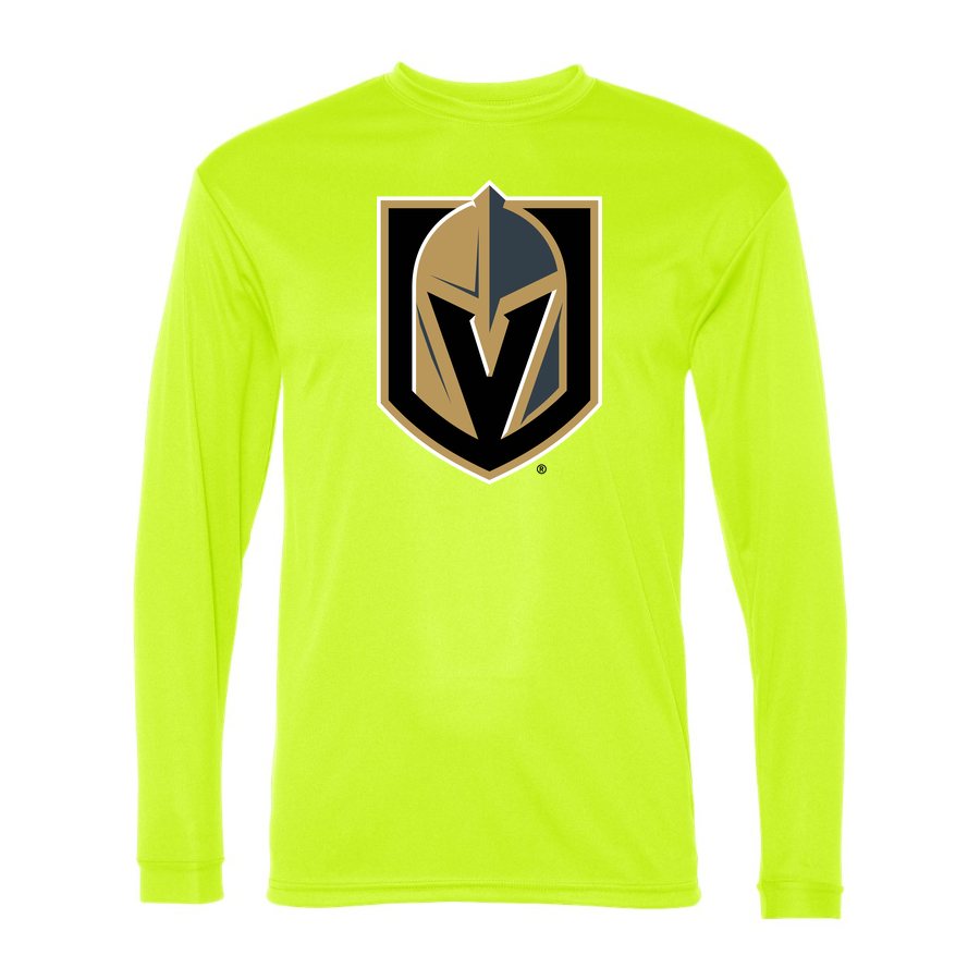 Men's Vegas Golden Knights Polyester Long Sleeve T-Shirt - Safety Yellow