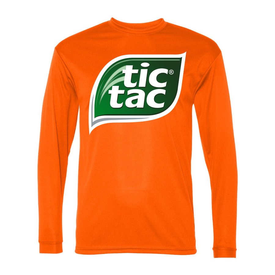 Men's Tic Tac Polyester Long Sleeve T-Shirt - Safety Orange