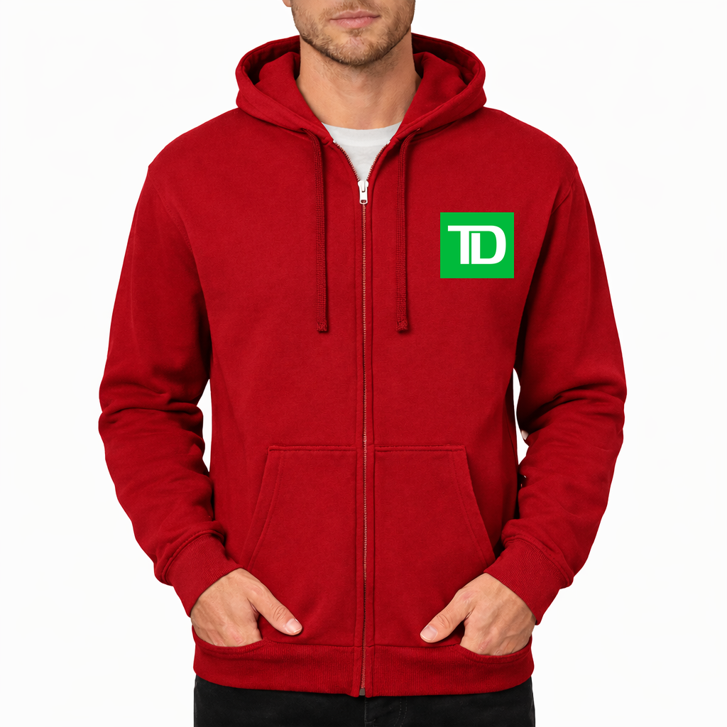 TD Bank 1536x864 Zipper Hoodie - Red