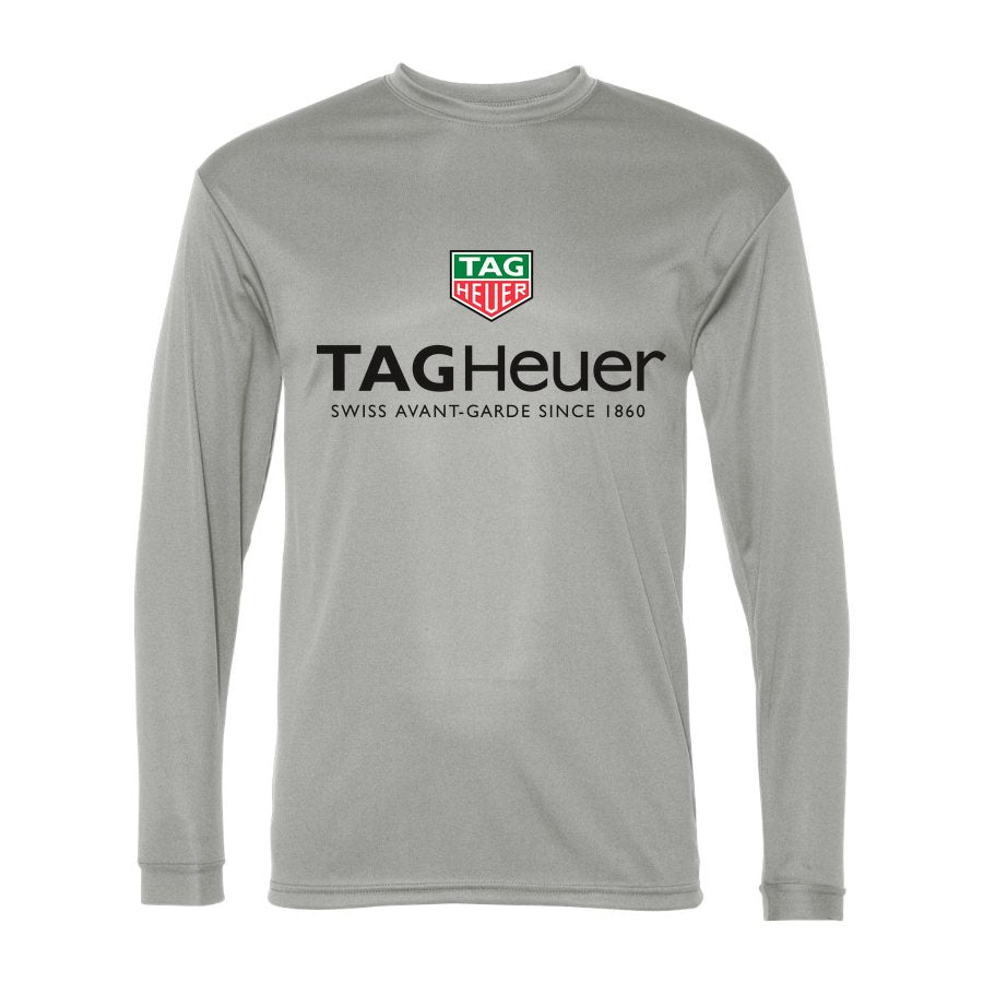 Men's TAG Heuer Polyester Long Sleeve T-Shirt - Silver