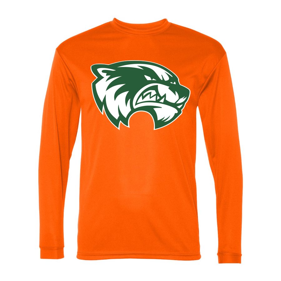 Men's Utah Valley Wolverines Polyester Long Sleeve T-Shirt - Safety Orange
