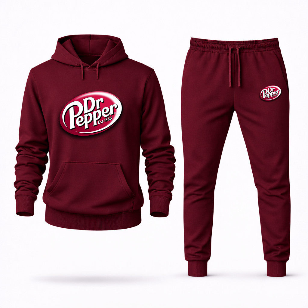 Dr Pepper Hoodie and Joggers Set - Burgundy