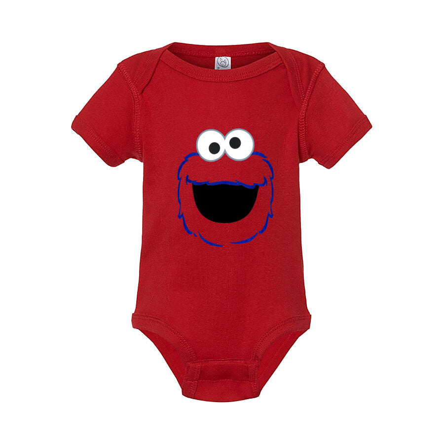 Cookie Monster Baby Romper Onesie - Red
