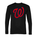 Men's Washington Nationals Polyester Long Sleeve T-Shirt - Black