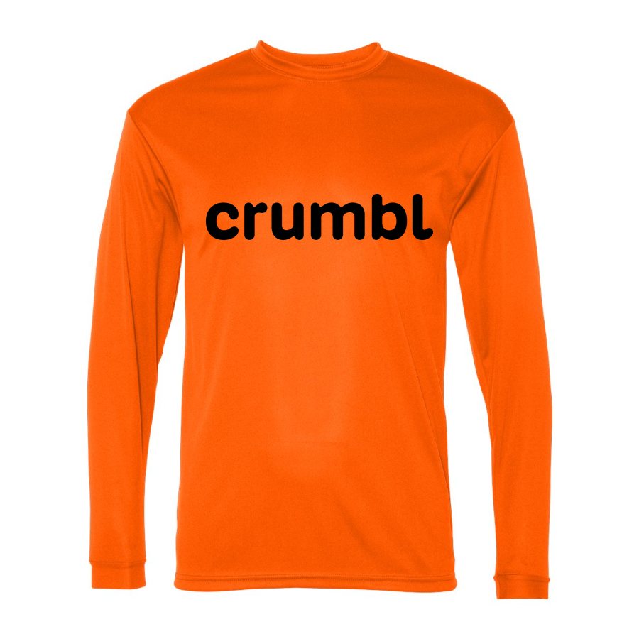Men's Crumbl Cookies Polyester Long Sleeve T-Shirt - Safety Orange