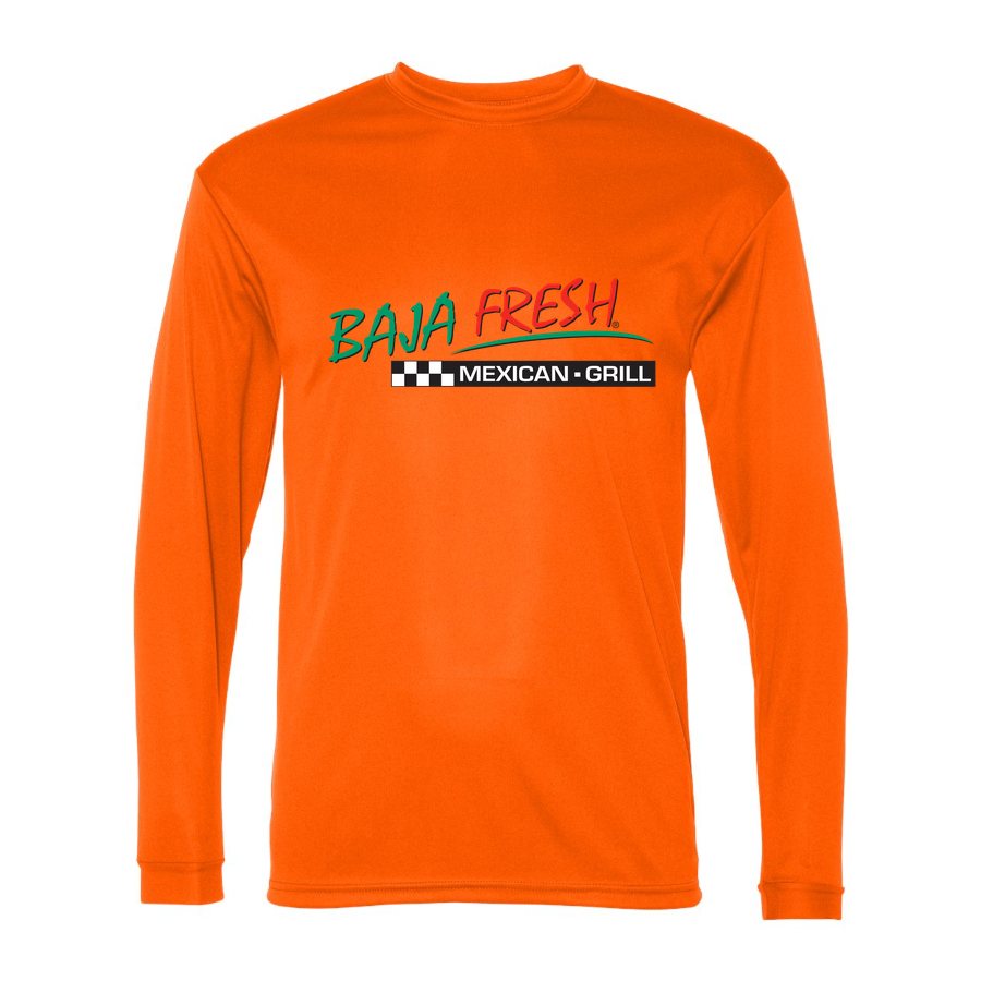 Men's Baja Fresh Polyester Long Sleeve T-Shirt - Safety Orange