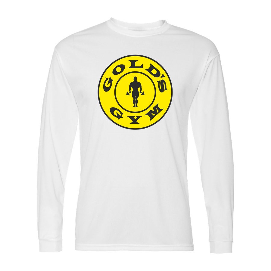 Men's Gold's Gym Polyester Long Sleeve T-Shirt - White