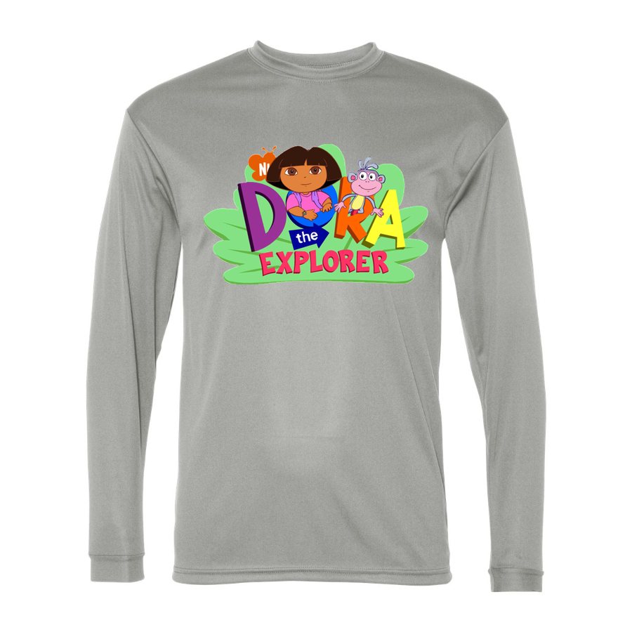 Men's Dora the Explorer Polyester Long Sleeve T-Shirt - Silver