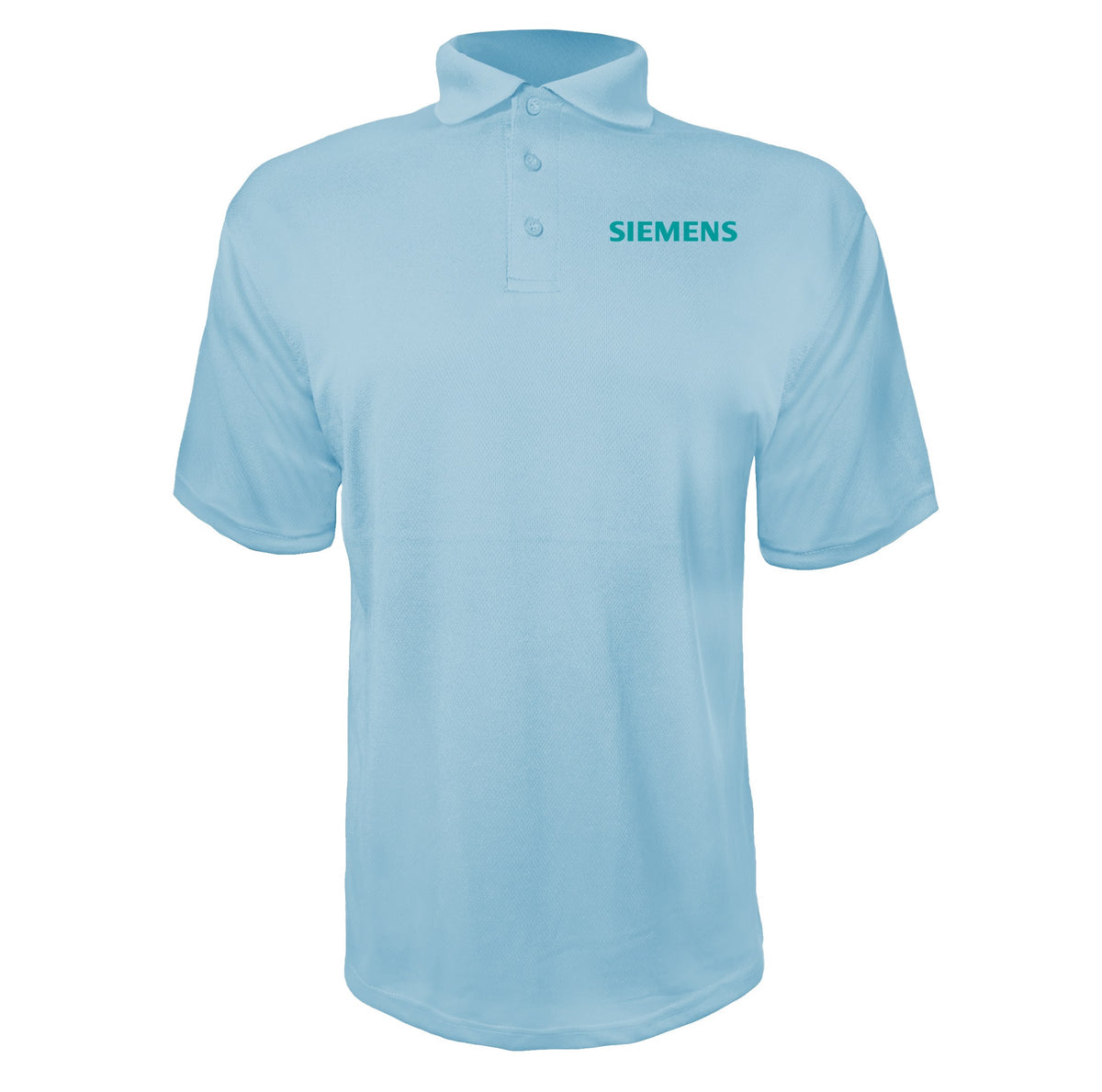 Siemens men's polyester polo in Sky Blue