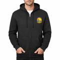 Men's Golden states warrior yellow Zipper Hoodie - Black
