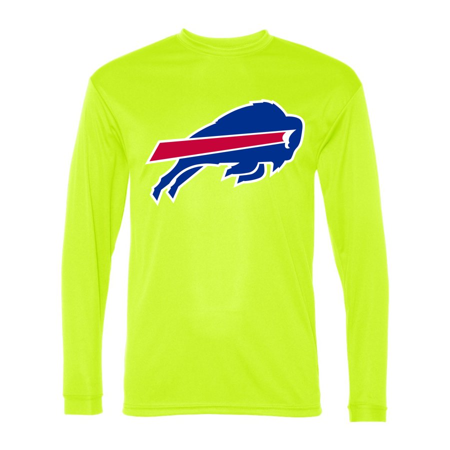 Men's Buffalo Bills Polyester Long Sleeve T-Shirt - Safety Yellow