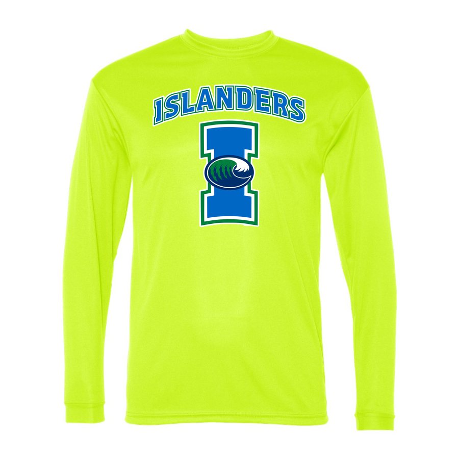 Men's Texas AM CC Islanders Polyester Long Sleeve T-Shirt - Safety Yellow