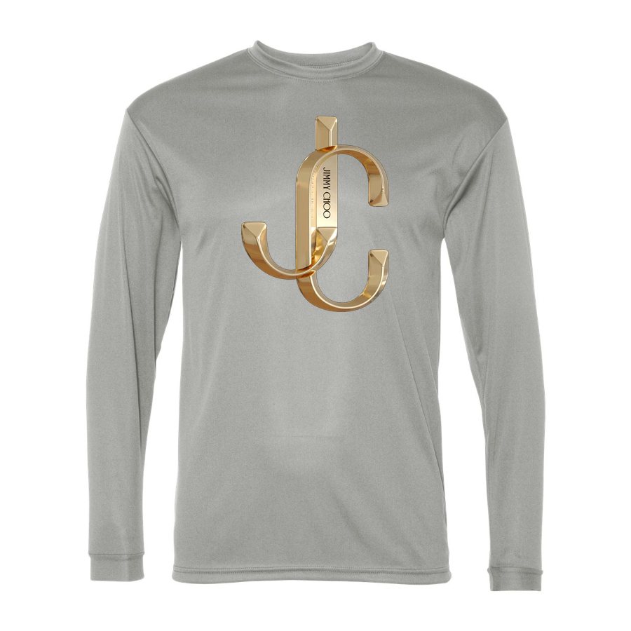 Men's Jimmy Choo Polyester Long Sleeve T-Shirt - Silver
