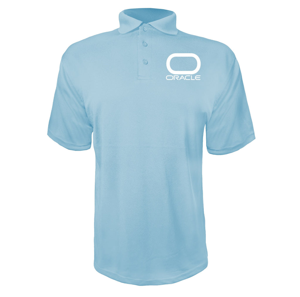 Oracle White men's polyester polo in Sky Blue