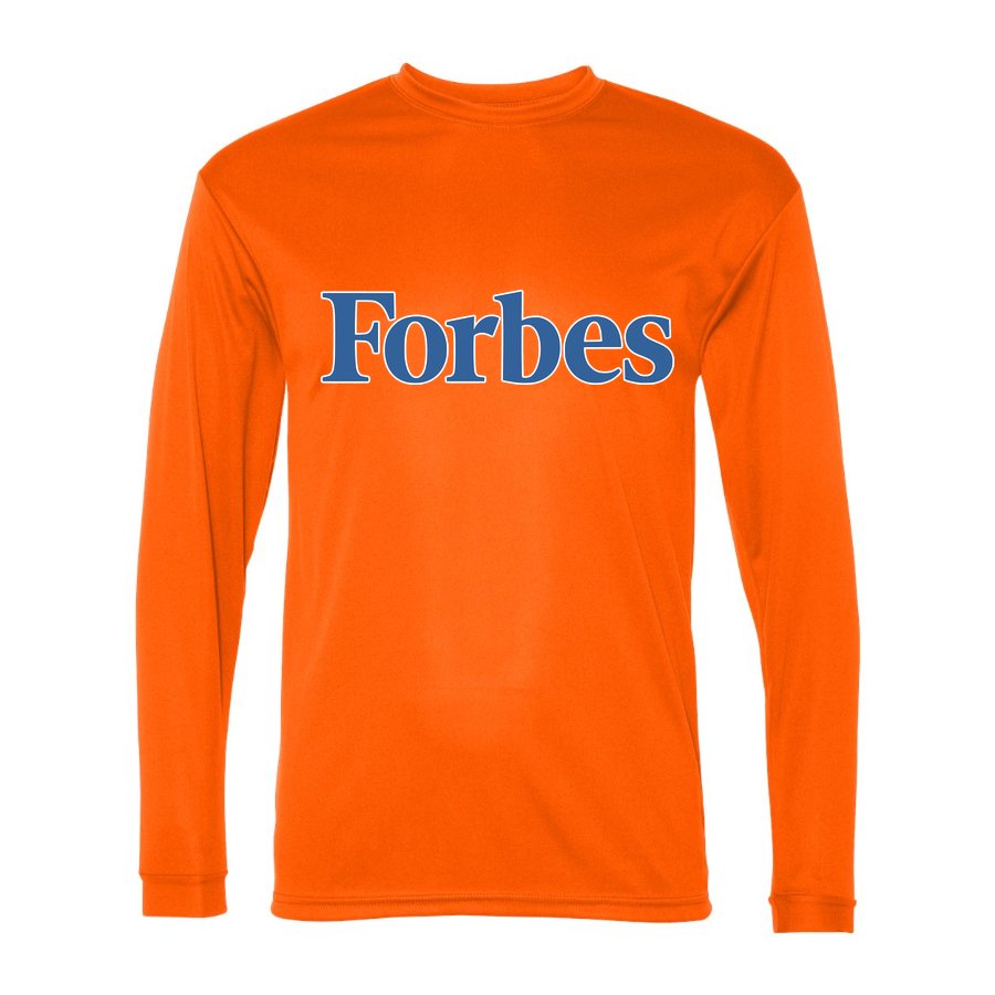 Men's Forbes Polyester Long Sleeve T-Shirt - Safety Orange