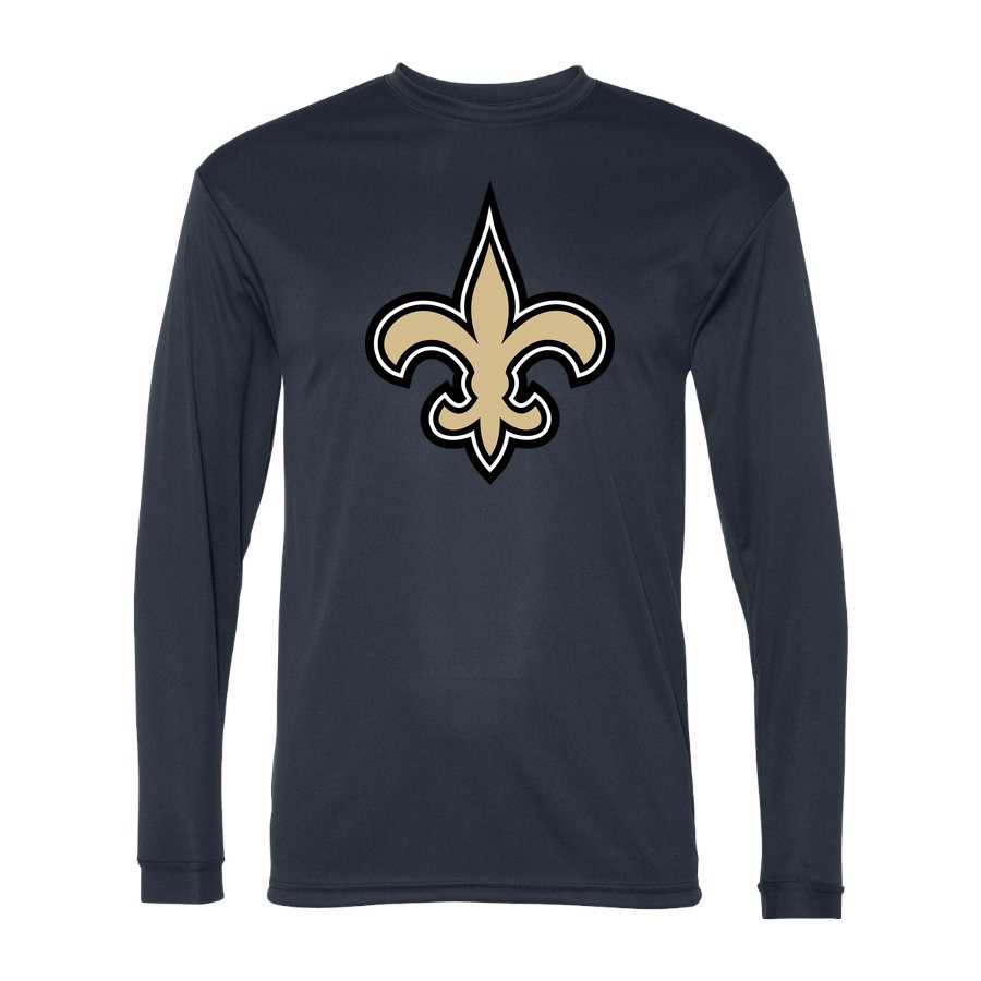 Men's New Orleans Saints Polyester Long Sleeve T-Shirt - Navy