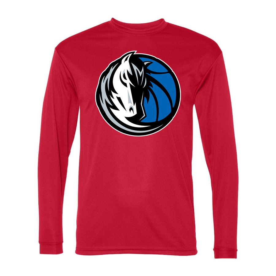 Men's Dallas Mavericks Polyester Long Sleeve T-Shirt - Red