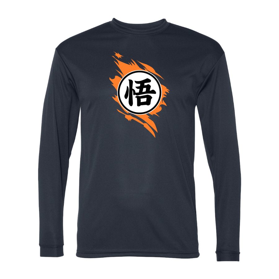 Men's Dragon Ball Z Polyester Long Sleeve T-Shirt - Navy