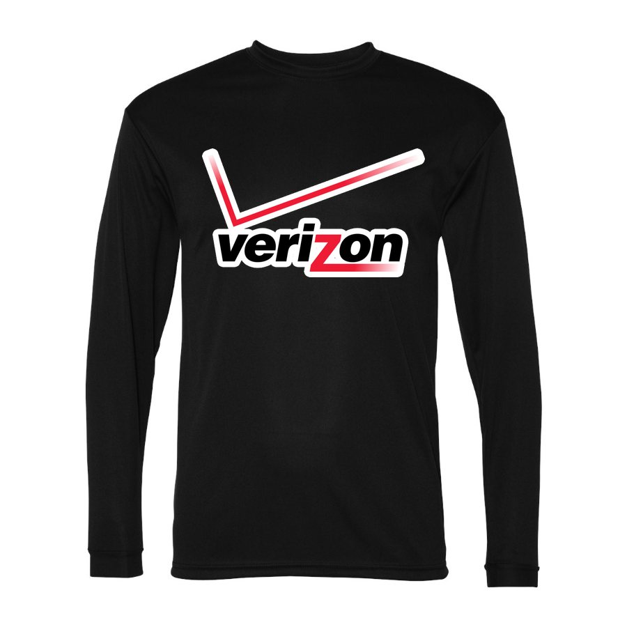 Men's Verizon Wireless Polyester Long Sleeve T-Shirt - Black