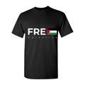 Men's Free Palestine white Cotton T-Shirt - Black