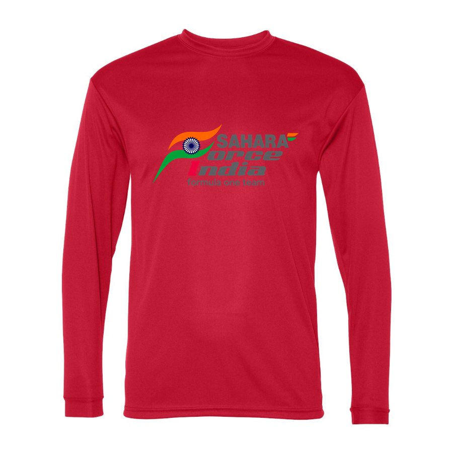 Men's Sahara Force India Formula One Team Polyester Long Sleeve T-Shirt - Red