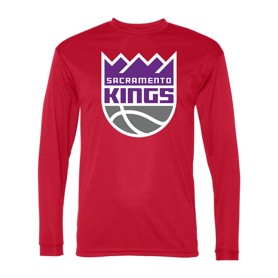 Men's Sacramento Kings Polyester Long Sleeve T-Shirt - Red