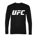 Men's UFC White Logo Polyester Long Sleeve T-Shirt - Black