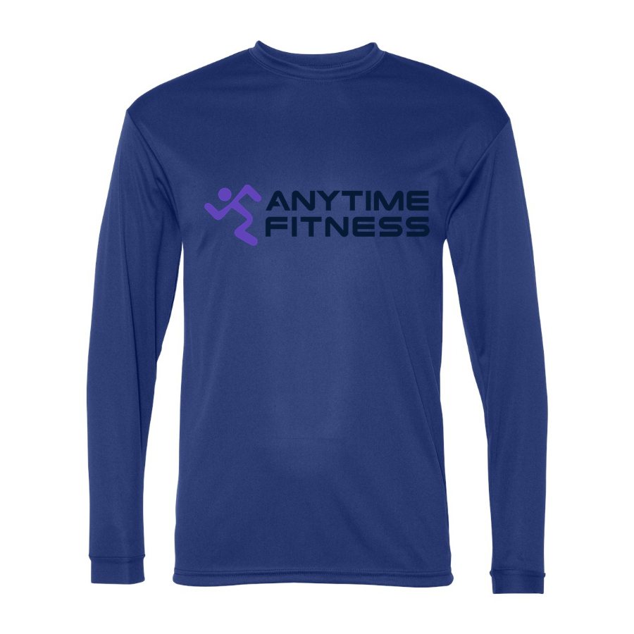 Men's Anytime Fitness Polyester Long Sleeve T-Shirt - Royal Blue