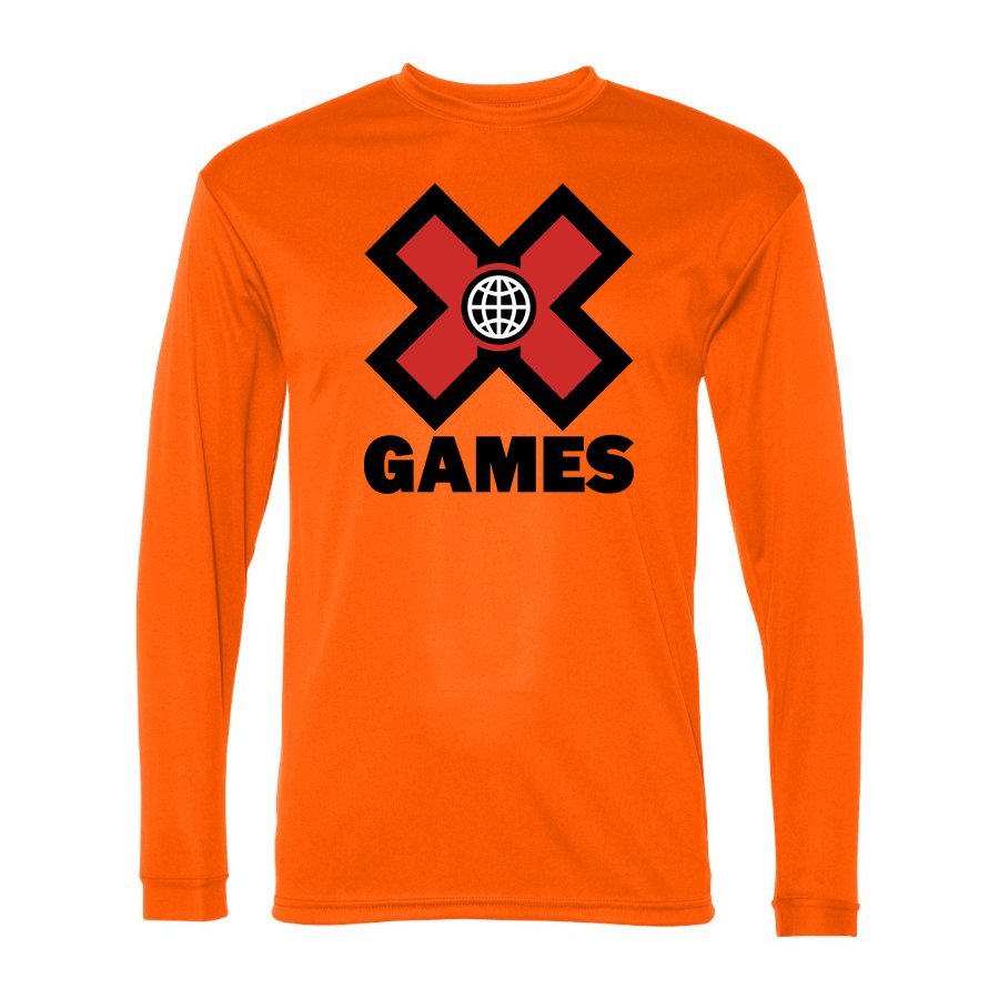Men's X Games Polyester Long Sleeve T-Shirt - Safety Orange