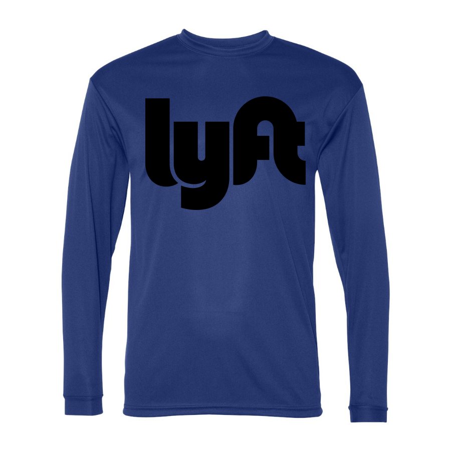 Men's Lyft black Polyester Long Sleeve T-Shirt - Royal Blue