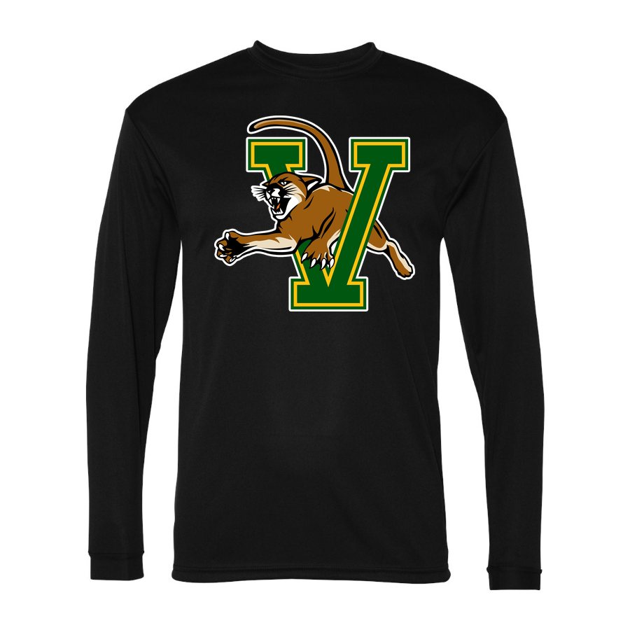 Men's Vermont Catamounts Polyester Long Sleeve T-Shirt - Black