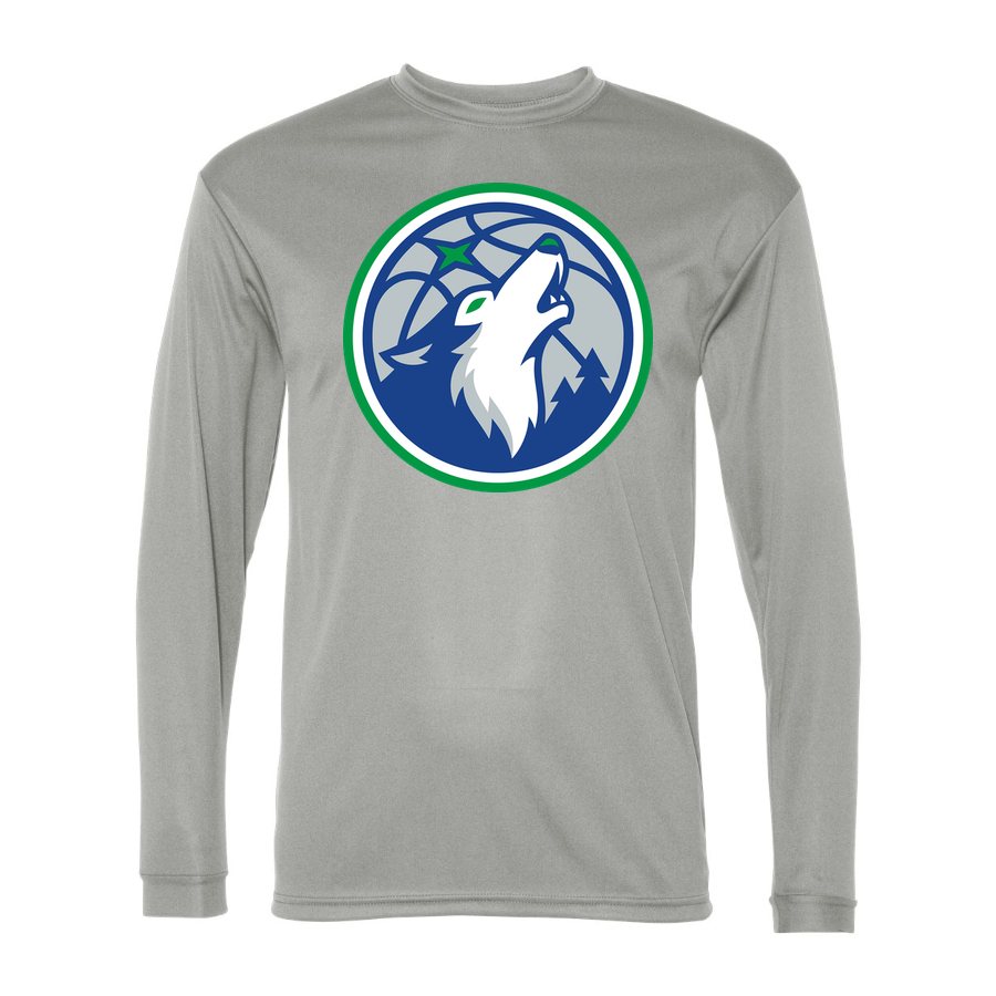 Men's Minnesota Timberwolves Polyester Long Sleeve T-Shirt - Silver
