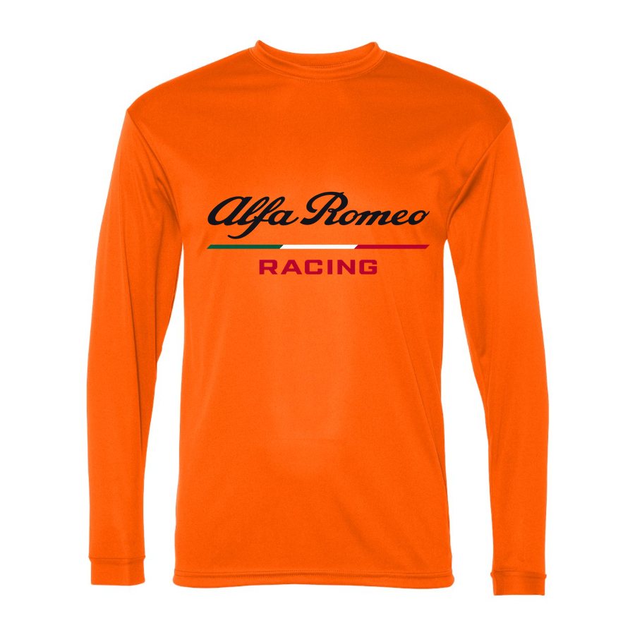 Men's Alfa Romeo Racing Polyester Long Sleeve T-Shirt - Safety Orange