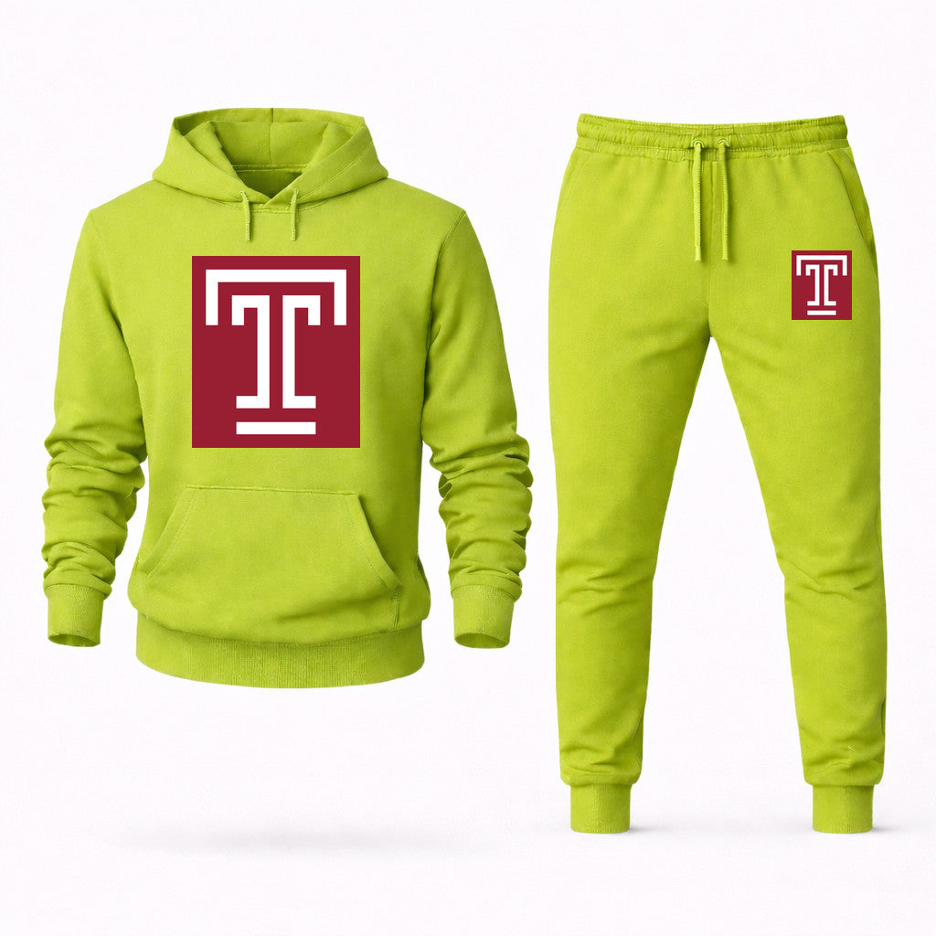 Temple Owls Hoodie and Joggers Set - Lime Green