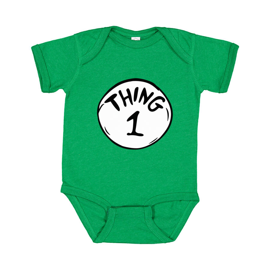 Dr. Seuss Thing 1 Baby Romper Onesie - Green