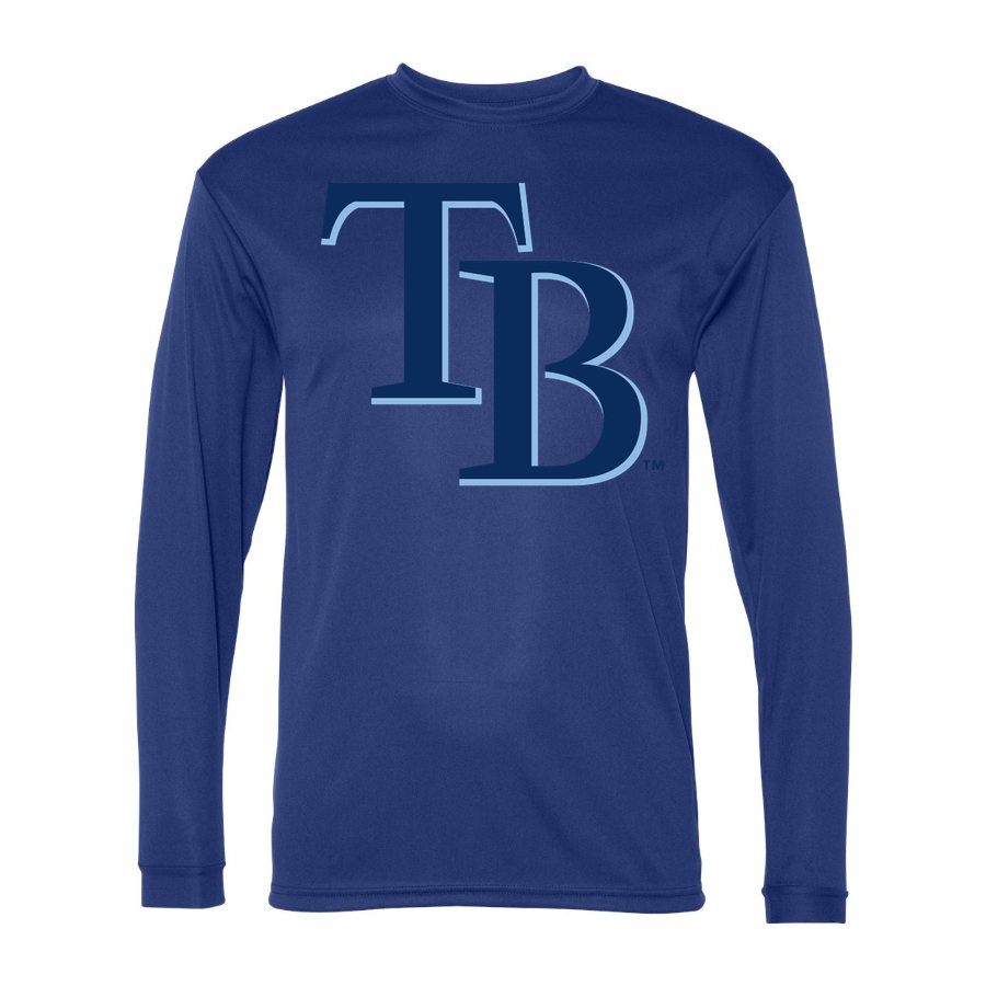 Men's Tampa Bay Rays Polyester Long Sleeve T-Shirt - Royal Blue